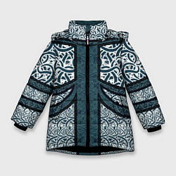 Куртка зимняя для девочки УЗОР ФЕНТЕЗИ, цвет: 3D-черный