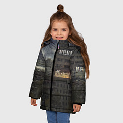 Куртка зимняя для девочки STALKER Многоэтажка В Воздухе, цвет: 3D-светло-серый — фото 2