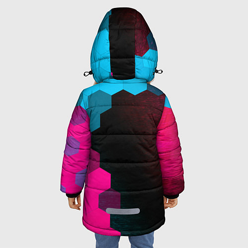 Зимняя куртка для девочки Dota - neon gradient: по-вертикали / 3D-Черный – фото 4