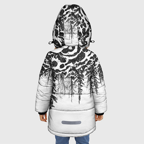 Зимняя куртка для девочки Перевёрнутый лес / 3D-Черный – фото 4