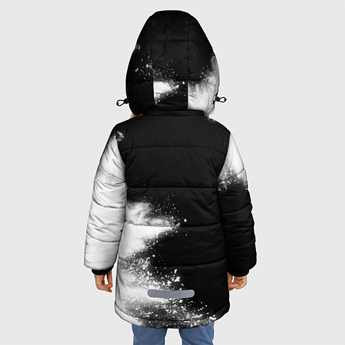 Зимняя куртка для девочки Бариста из России и герб РФ: символ и надпись верт / 3D-Черный – фото 4
