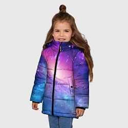 Куртка зимняя для девочки Космическая воронка, цвет: 3D-черный — фото 2