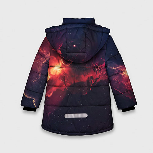 Зимняя куртка для девочки Космическое пламя / 3D-Светло-серый – фото 2
