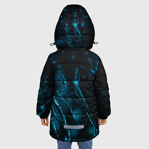 Зимняя куртка для девочки Огни в каплях дождя / 3D-Черный – фото 4