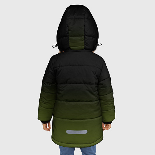 Зимняя куртка для девочки Черный и хвойный зеленый градиент / 3D-Черный – фото 4