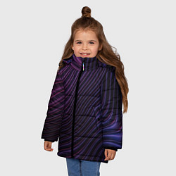 Куртка зимняя для девочки Волнистый металлик, цвет: 3D-светло-серый — фото 2