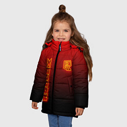 Куртка зимняя для девочки Roblox светящийся логотип, цвет: 3D-красный — фото 2