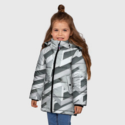 Куртка зимняя для девочки Огромное множество блоков - Броня, цвет: 3D-светло-серый — фото 2