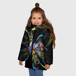 Куртка зимняя для девочки Необычный абстрактный узор, цвет: 3D-черный — фото 2