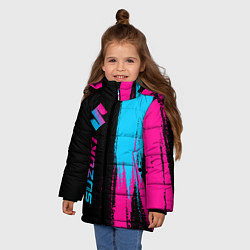 Куртка зимняя для девочки Suzuki - neon gradient: по-вертикали, цвет: 3D-черный — фото 2