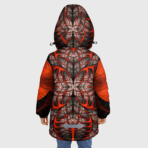 Зимняя куртка для девочки Готический узор / 3D-Красный – фото 4