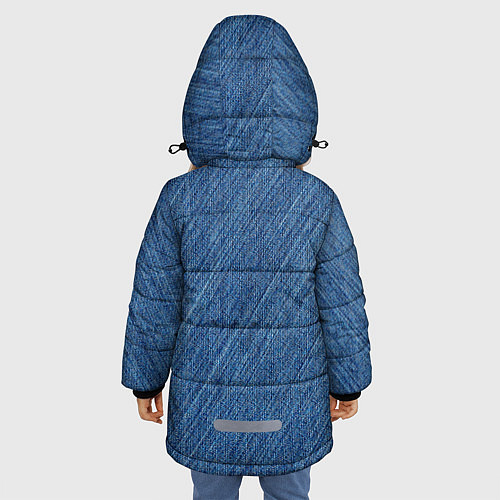Зимняя куртка для девочки Деним - джинсовая ткань текстура / 3D-Светло-серый – фото 4