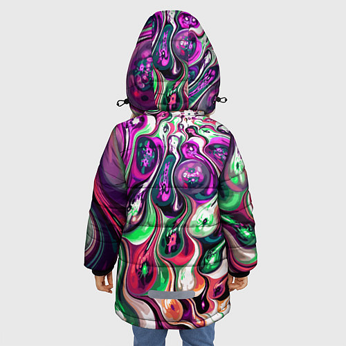 Зимняя куртка для девочки Движение вируса / 3D-Черный – фото 4