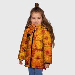 Куртка зимняя для девочки Фон из желтых цветов, цвет: 3D-светло-серый — фото 2