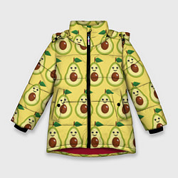 Зимняя куртка для девочки Авокадо Паттерн - Желтая версия