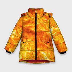 Куртка зимняя для девочки Бушующий огонь, цвет: 3D-красный