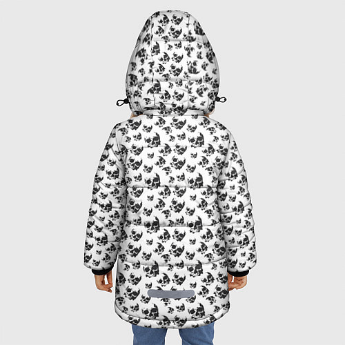 Зимняя куртка для девочки Череп без челюсти / 3D-Черный – фото 4