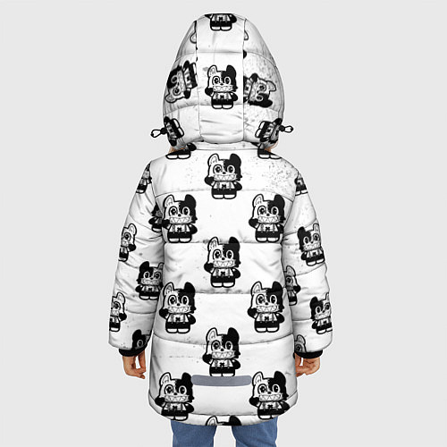 Зимняя куртка для девочки Глейпнир узор арт / 3D-Черный – фото 4