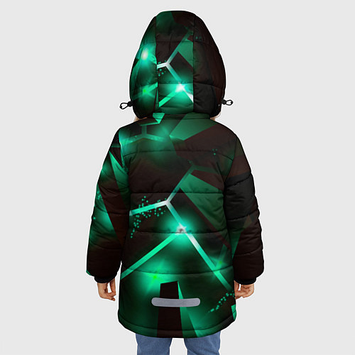 Зимняя куртка для девочки Dark Souls разлом плит / 3D-Черный – фото 4