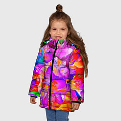 Куртка зимняя для девочки Flower Illusion, цвет: 3D-красный — фото 2
