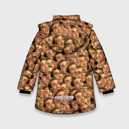 Зимняя куртка для девочки Николас Кейдж мем / 3D-Светло-серый – фото 2