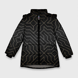 Куртка зимняя для девочки Black gold - Узоры, цвет: 3D-светло-серый