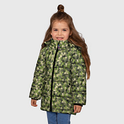 Куртка зимняя для девочки Милитари череп мини, цвет: 3D-светло-серый — фото 2