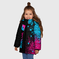 Куртка зимняя для девочки Roblox - neon gradient: по-вертикали, цвет: 3D-черный — фото 2