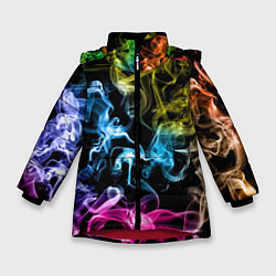 Куртка зимняя для девочки Эйфория в дыму, цвет: 3D-красный