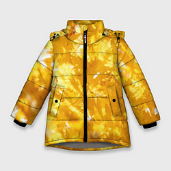 Зимняя куртка для девочки Золотые листья на ветках
