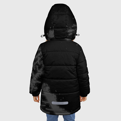 Зимняя куртка для девочки Volkswagen speed на темном фоне со следами шин: на / 3D-Черный – фото 4