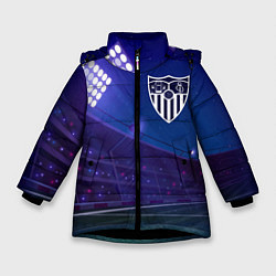 Куртка зимняя для девочки Sevilla ночное поле, цвет: 3D-черный