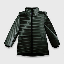 Куртка зимняя для девочки Наноброня - чёрные волнообразные пластины, цвет: 3D-черный