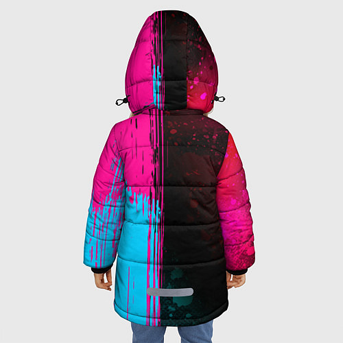 Зимняя куртка для девочки Sporting - neon gradient: по-вертикали / 3D-Черный – фото 4
