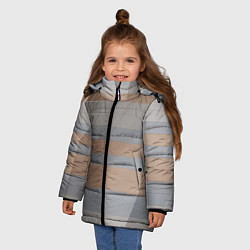 Куртка зимняя для девочки Прямоугольная масса пластин, цвет: 3D-красный — фото 2