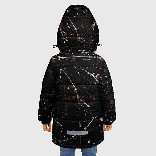 Зимняя куртка для девочки Малярные пятна / 3D-Черный – фото 4
