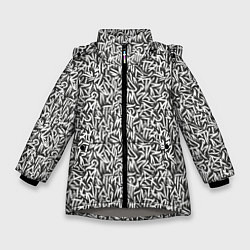 Куртка зимняя для девочки Надпись краской, цвет: 3D-светло-серый