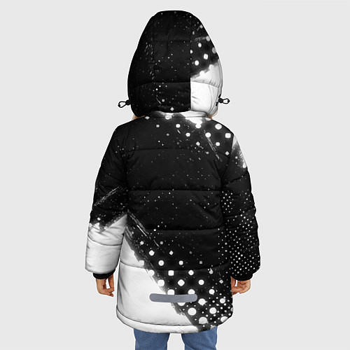 Зимняя куртка для девочки Вокалист из России и герб РФ: надпись, символ / 3D-Черный – фото 4
