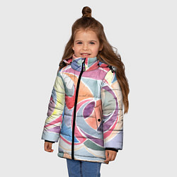 Куртка зимняя для девочки Буйство красок акварель, цвет: 3D-светло-серый — фото 2