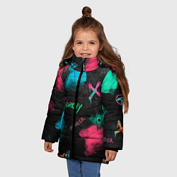Куртка зимняя для девочки ANARCHY CS GO, цвет: 3D-светло-серый — фото 2