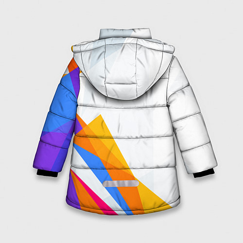 Зимняя куртка для девочки Barcelona абстракция цветные геометрии / 3D-Светло-серый – фото 2
