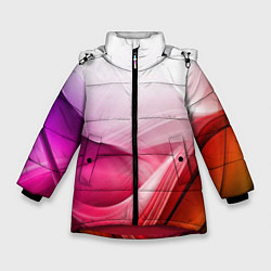 Куртка зимняя для девочки Кремовый дизайн, цвет: 3D-красный