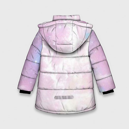 Зимняя куртка для девочки Розовые облака на голубом небе / 3D-Светло-серый – фото 2