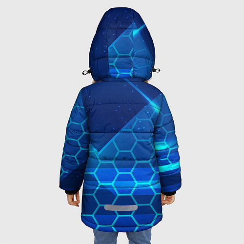 Зимняя куртка для девочки Napoli Соты абстракция / 3D-Черный – фото 4