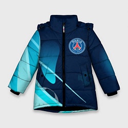 Куртка зимняя для девочки Фк псж абстракция, цвет: 3D-черный