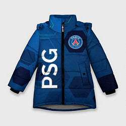 Куртка зимняя для девочки PSG абстракция, цвет: 3D-светло-серый