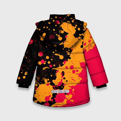 Зимняя куртка для девочки Roma Краска / 3D-Светло-серый – фото 2