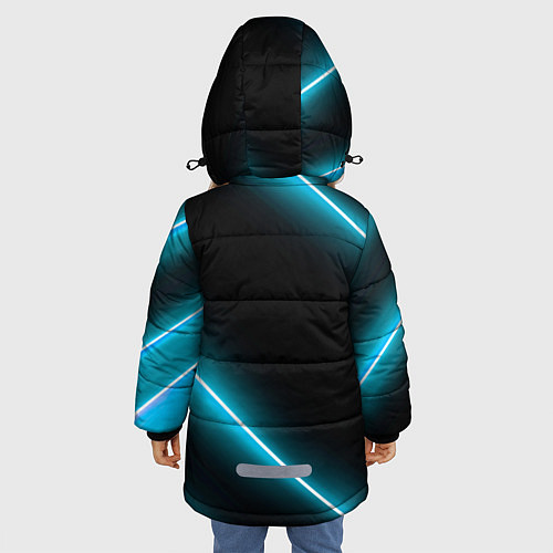 Зимняя куртка для девочки Jaguar неоновые лампы / 3D-Черный – фото 4