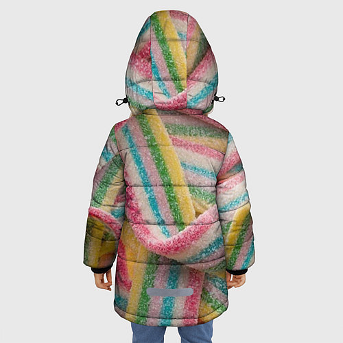 Зимняя куртка для девочки Мармеладная лента / 3D-Светло-серый – фото 4