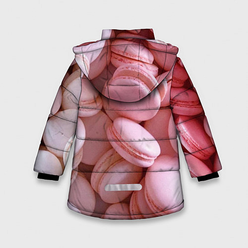 Зимняя куртка для девочки Красные и розовые кексы / 3D-Светло-серый – фото 2